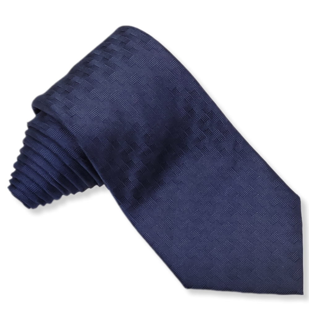 Apt. 9 Necktie 60x3.75" Classic Navy Blue Geometric 100" Silk